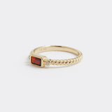 Soru Jewellery garnet and diamond gold ring product shot 