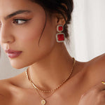 gold plated silver and crystal necklace with heart in the centre of pendant