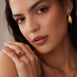 soru jewellery gold fossil pendant necklace worn on the model 