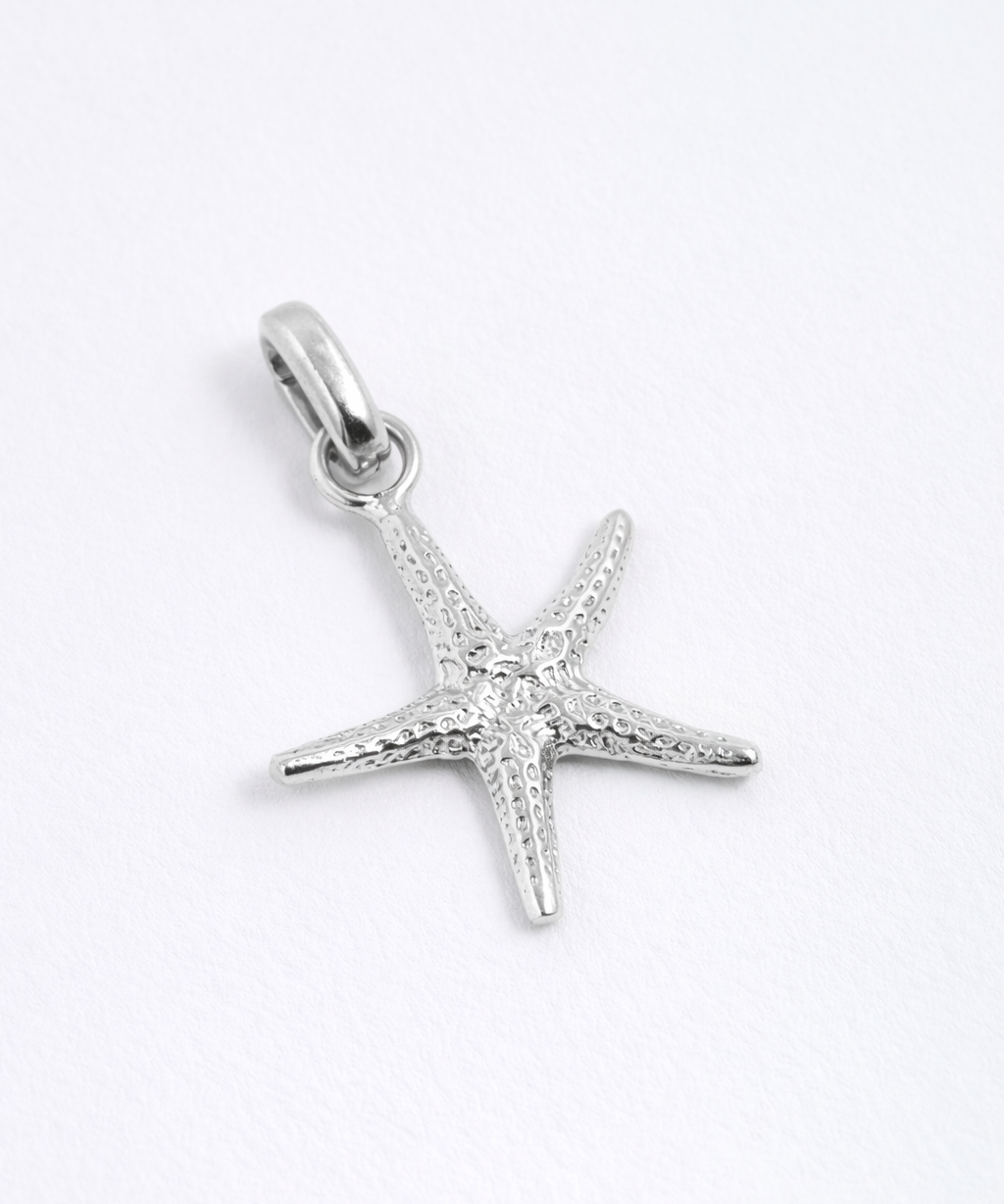 Silver Starfish shaped charm 