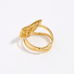 image shows reverse of Aruba sunrise ring with gold adjustable band 