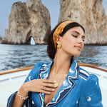 soru jewellery gold fossil pendant necklace worn on the model