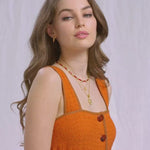 Estate Necklace Set Red Enamel Carmenta Necklace Treasures Sun Pendant Necklace Agate Gold Plated Summer