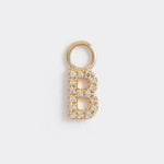 letter b gold and diamond charm