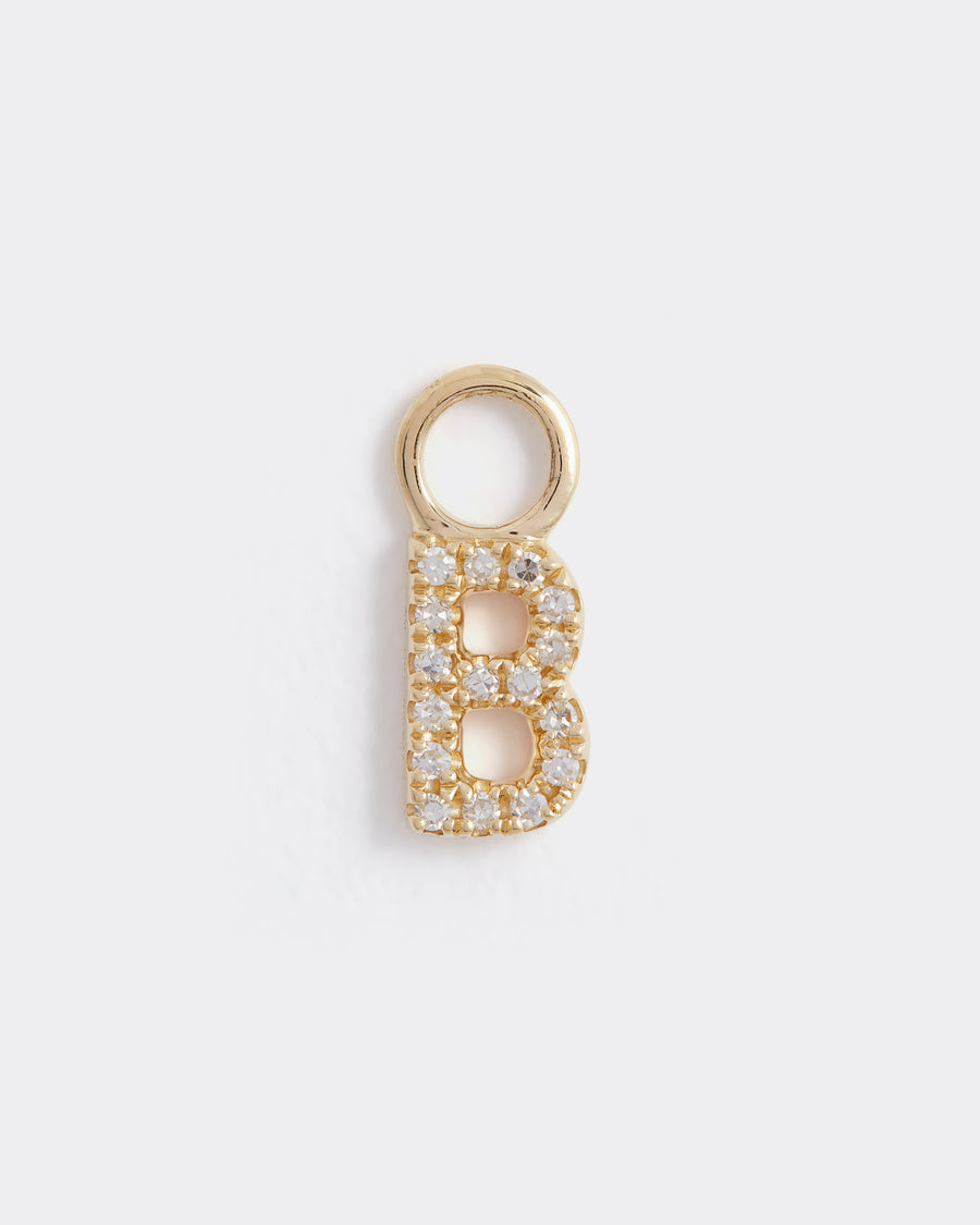 letter b gold and diamond charm