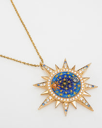 soru fine celestial pendant, soru micro mosaic star pendant, soru diamonds and sapphires celestial pendant, soru blue mosaic pendant 