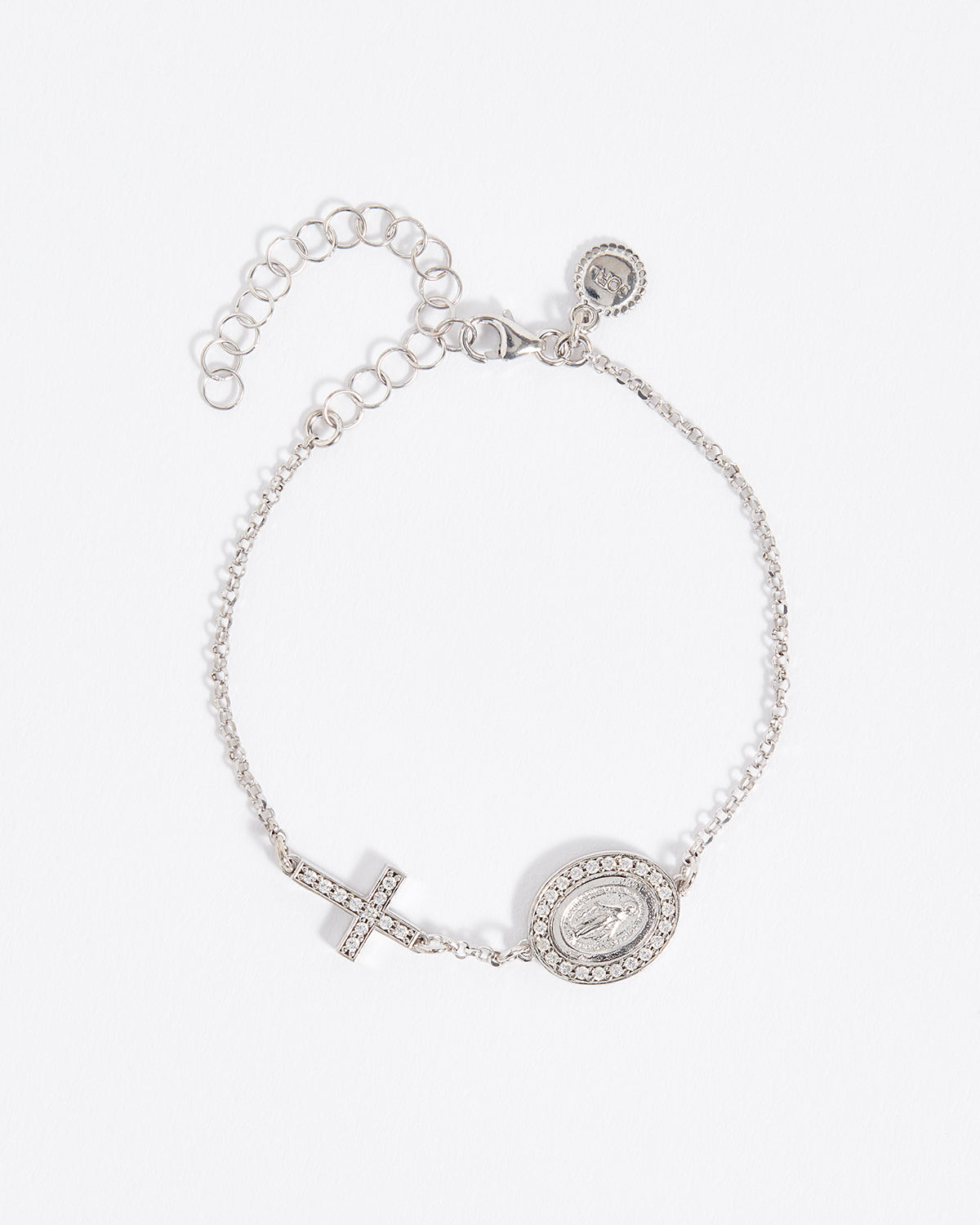 Solid White Gold Madonna Bracelet