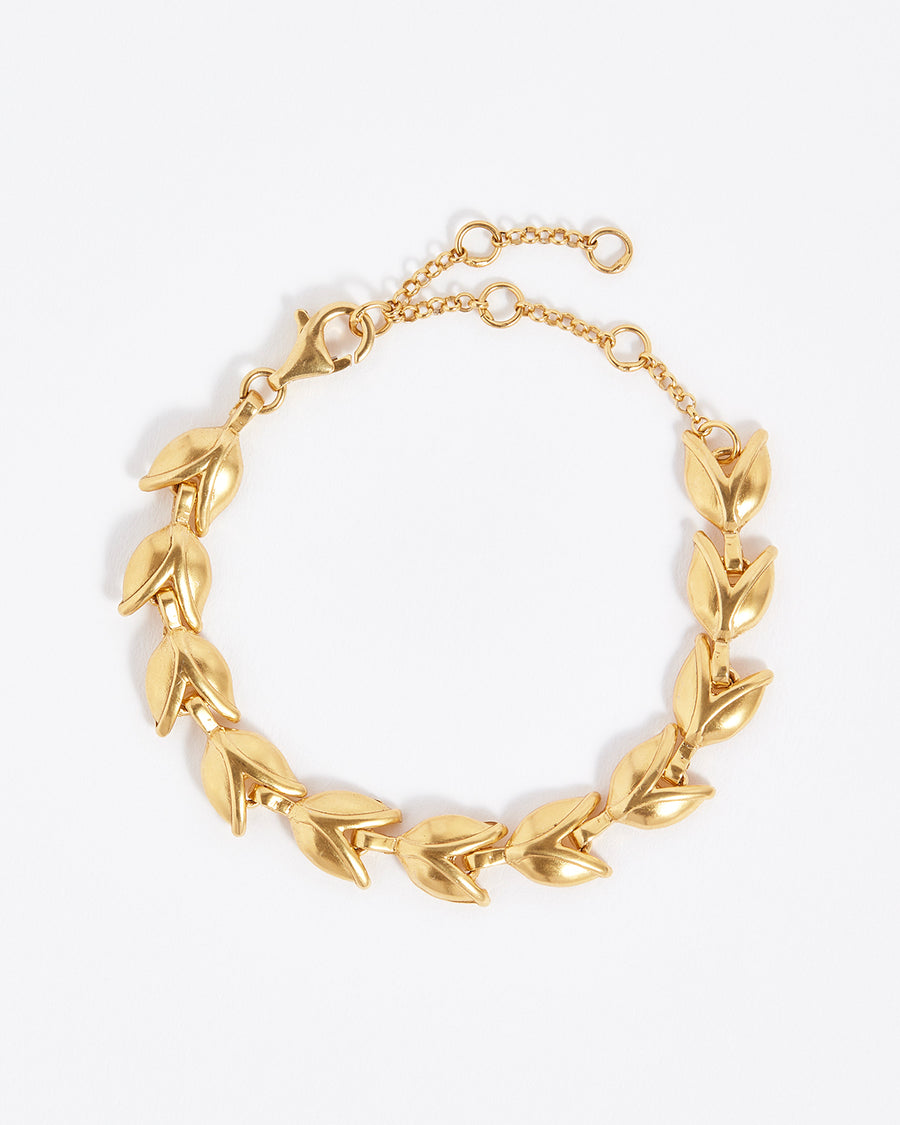 Soru Jewellery gold tulip flower chain  bracelet.