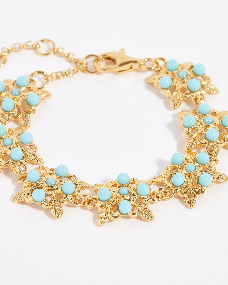 Soru Jewellery gold and turquoise beaded braceletSoru Jewellery gold and turquoise beaded bracelet