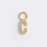 letter c gold and diamond charm