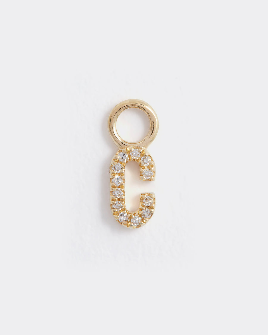 letter c gold and diamond charm