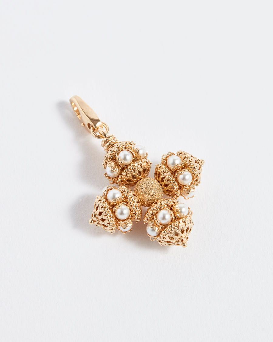 soru jewellery detachable gold and pearl cross charm 