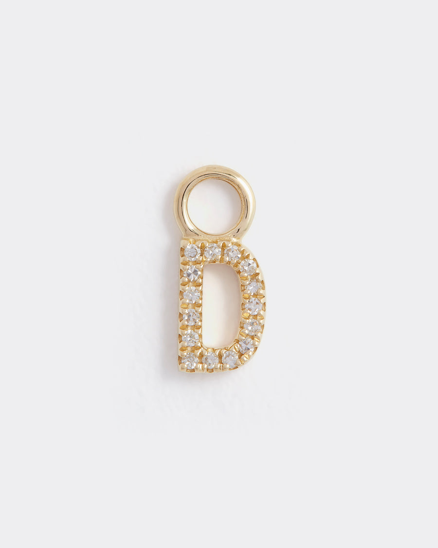 letter d gold and diamond charm