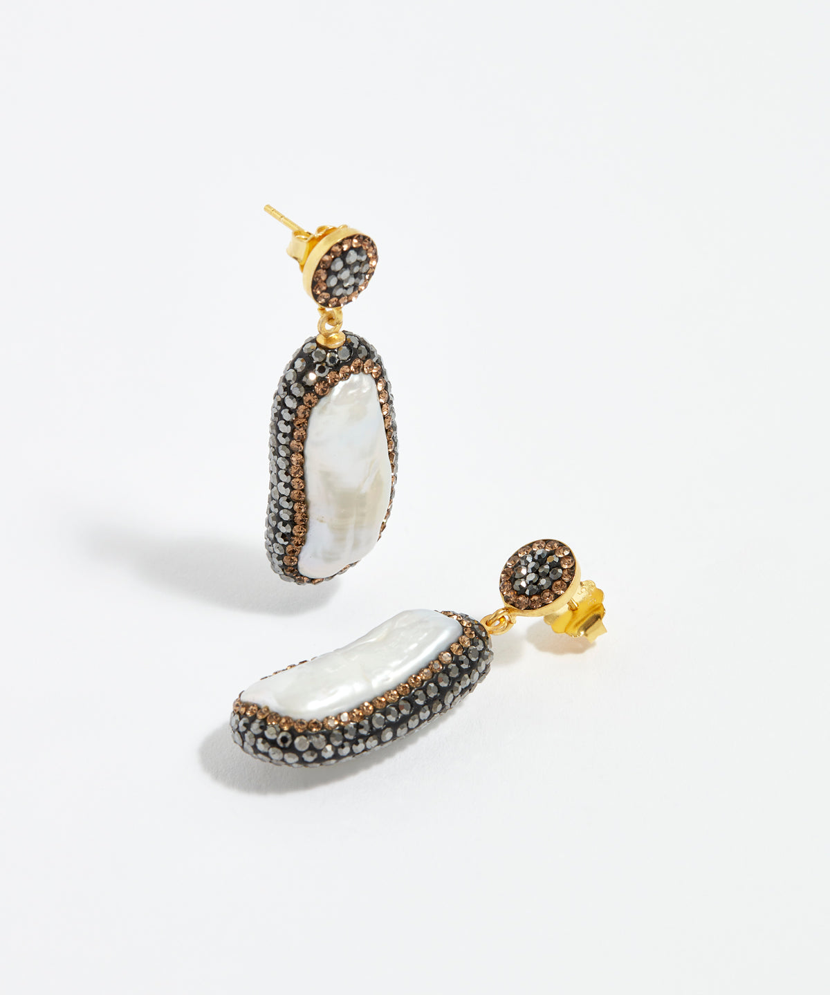 soru jewellery double sided baroque pearl earrings 