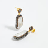 soru jewellery double sided baroque pearl earrings 