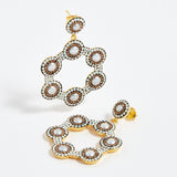 Soru Jewellery Baroque pearl and opal crystal hoop earrings on gold plated silver 