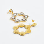 Soru Jewellery Baroque pearl and opal crystal hoop earrings on gold plated silver 