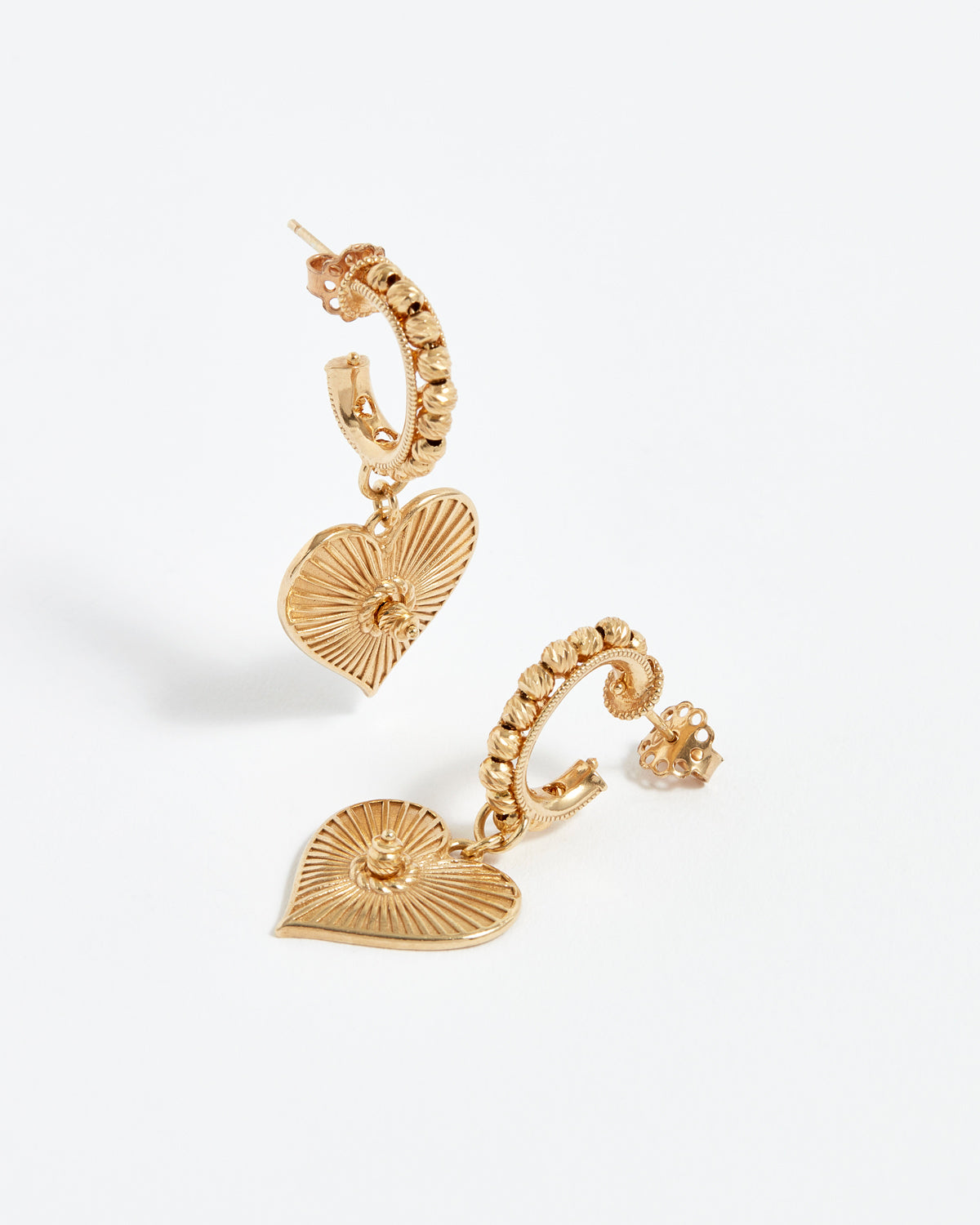 SORU JEWELLERY GOLD HEART TI AMO EARRINGS
