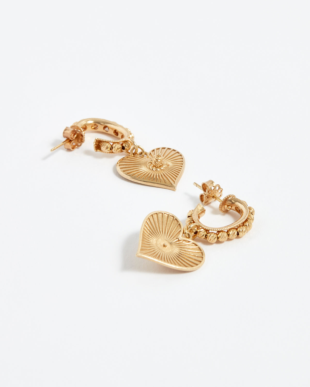 SORU JEWELLERY GOLD HEART TI AMO EARRINGS