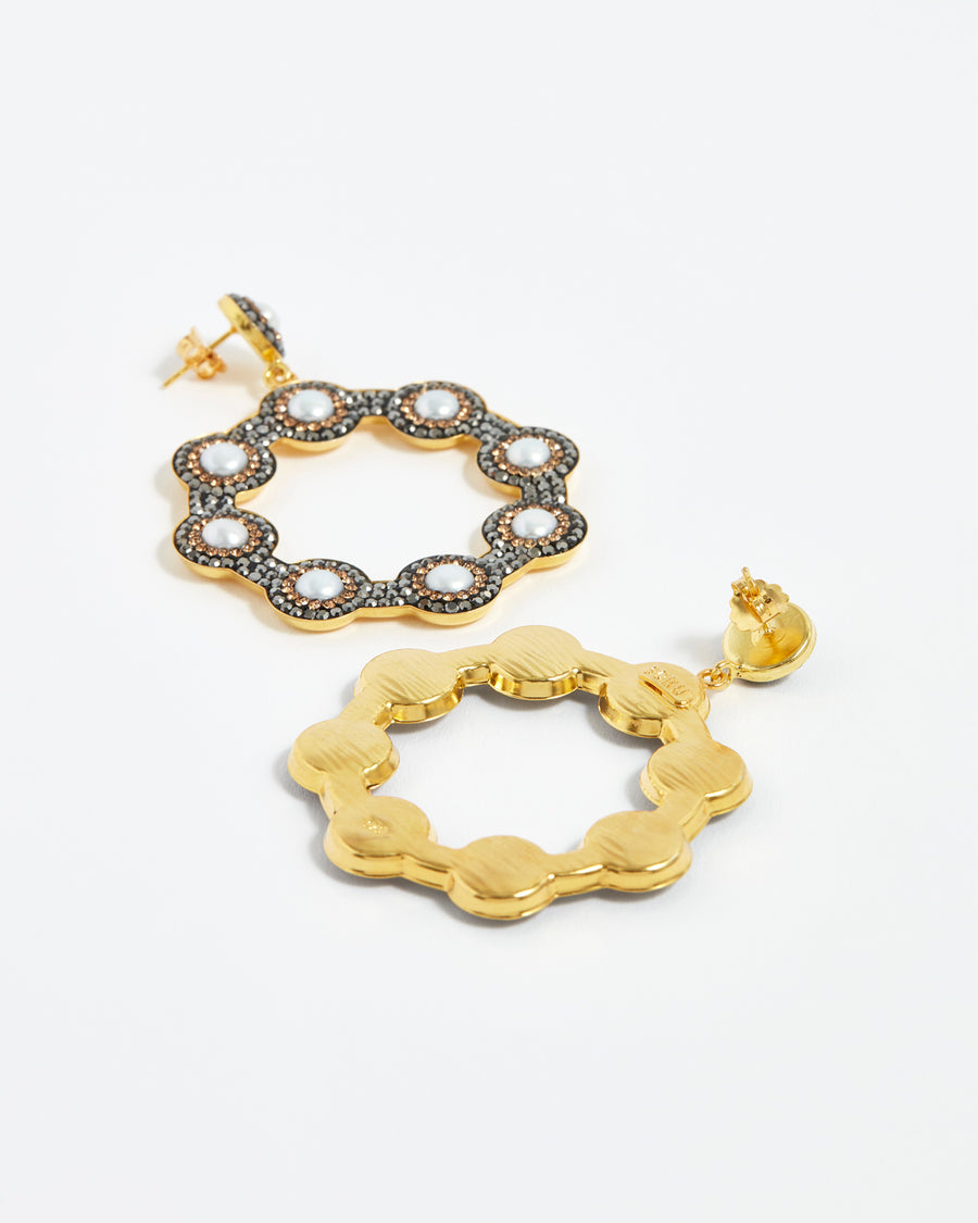soru jewellery baroque pearl hoop earrings, soru pearl hoop, soru crystal hoop