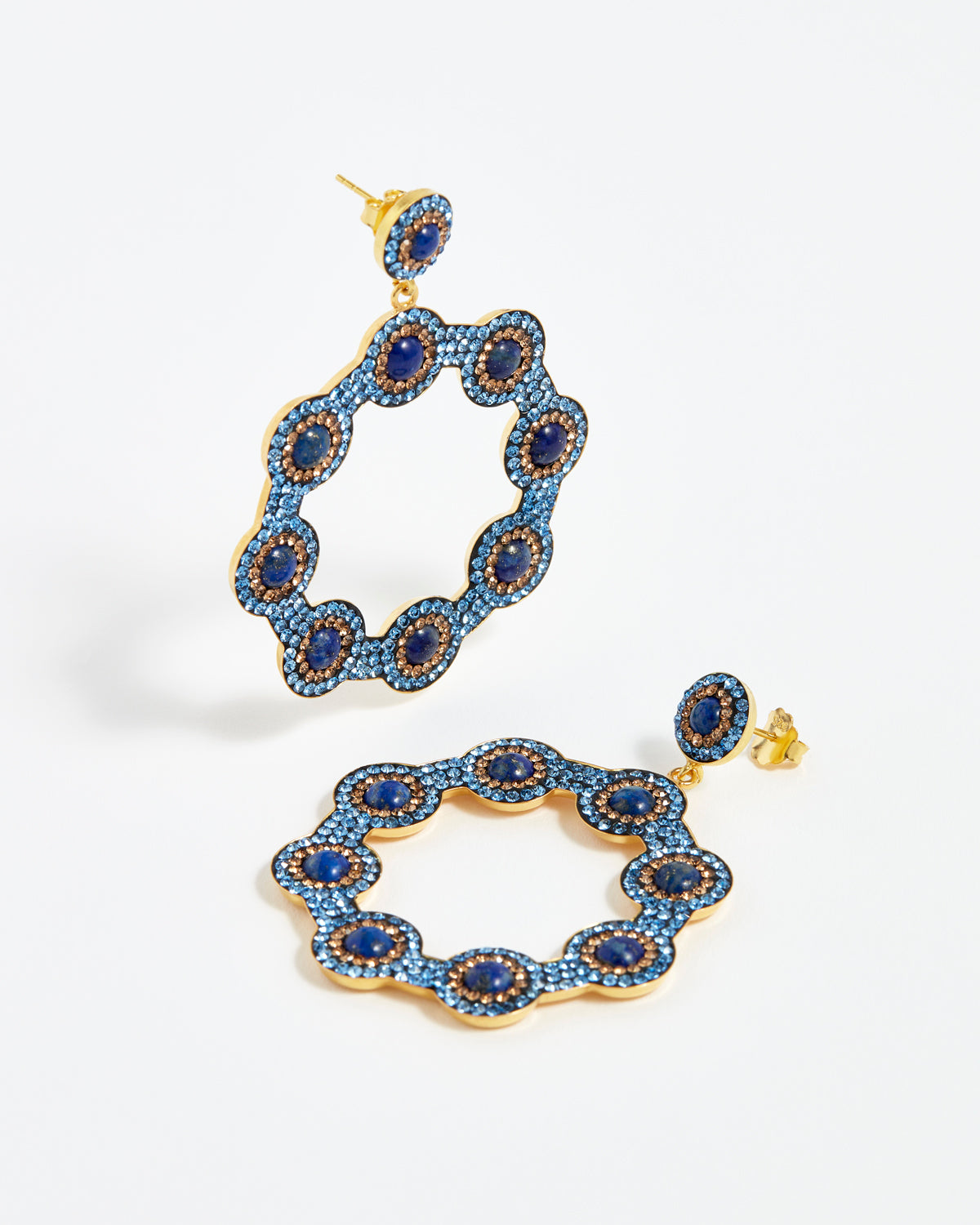 Majolica Lapis Hoop Earrings