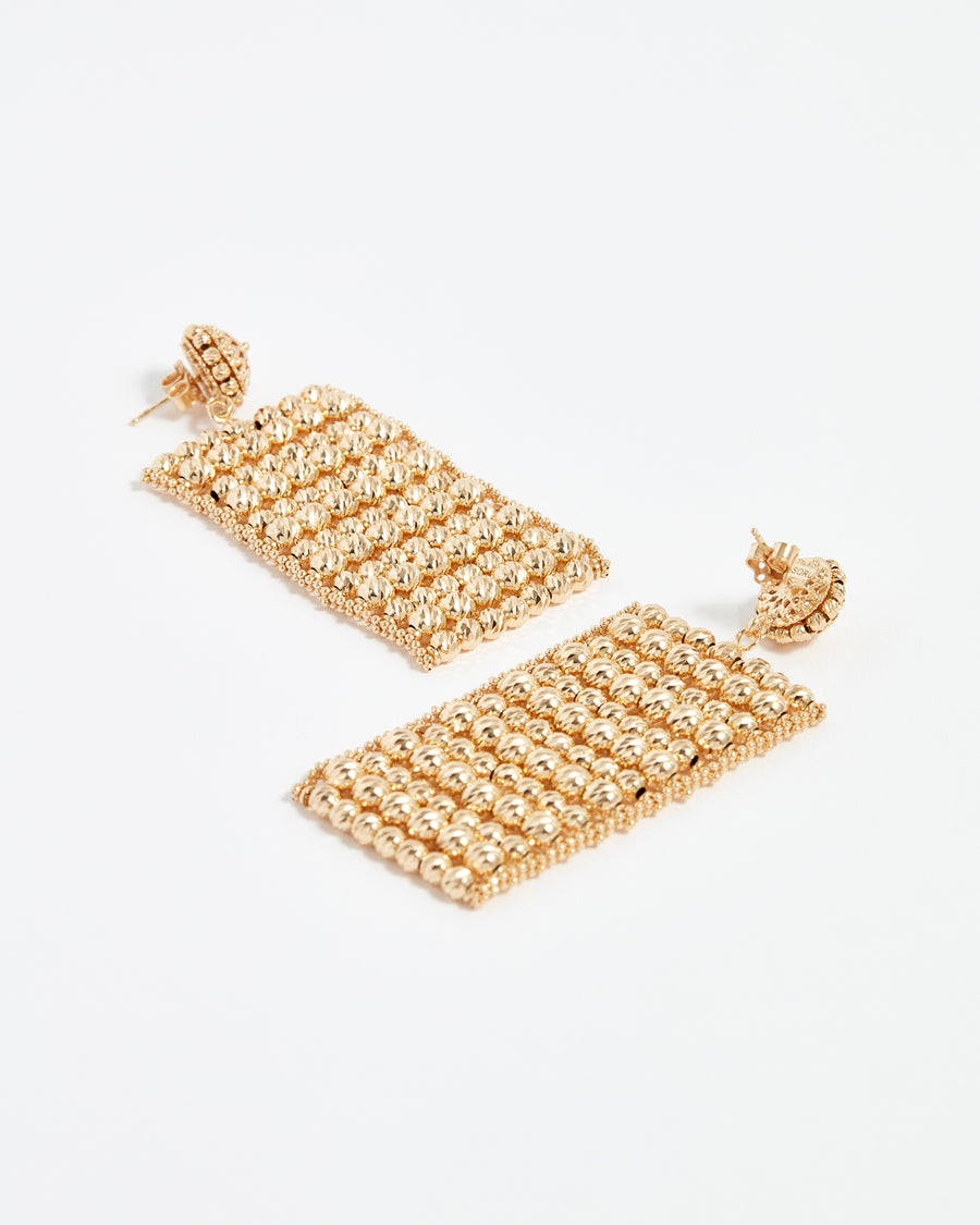 soru jewellery gold beaded louisella statement earrings