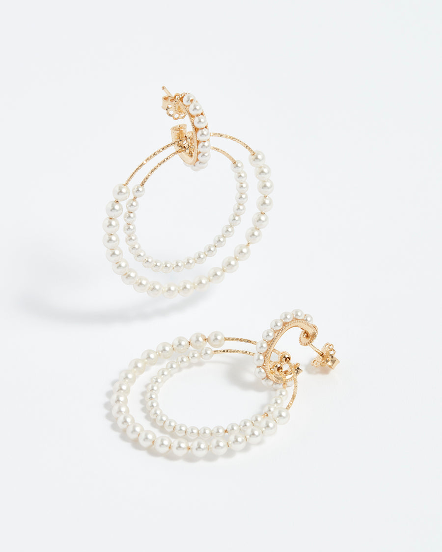 soru jewellery Valentina earrings, siciliana Swarovski pearl hoop