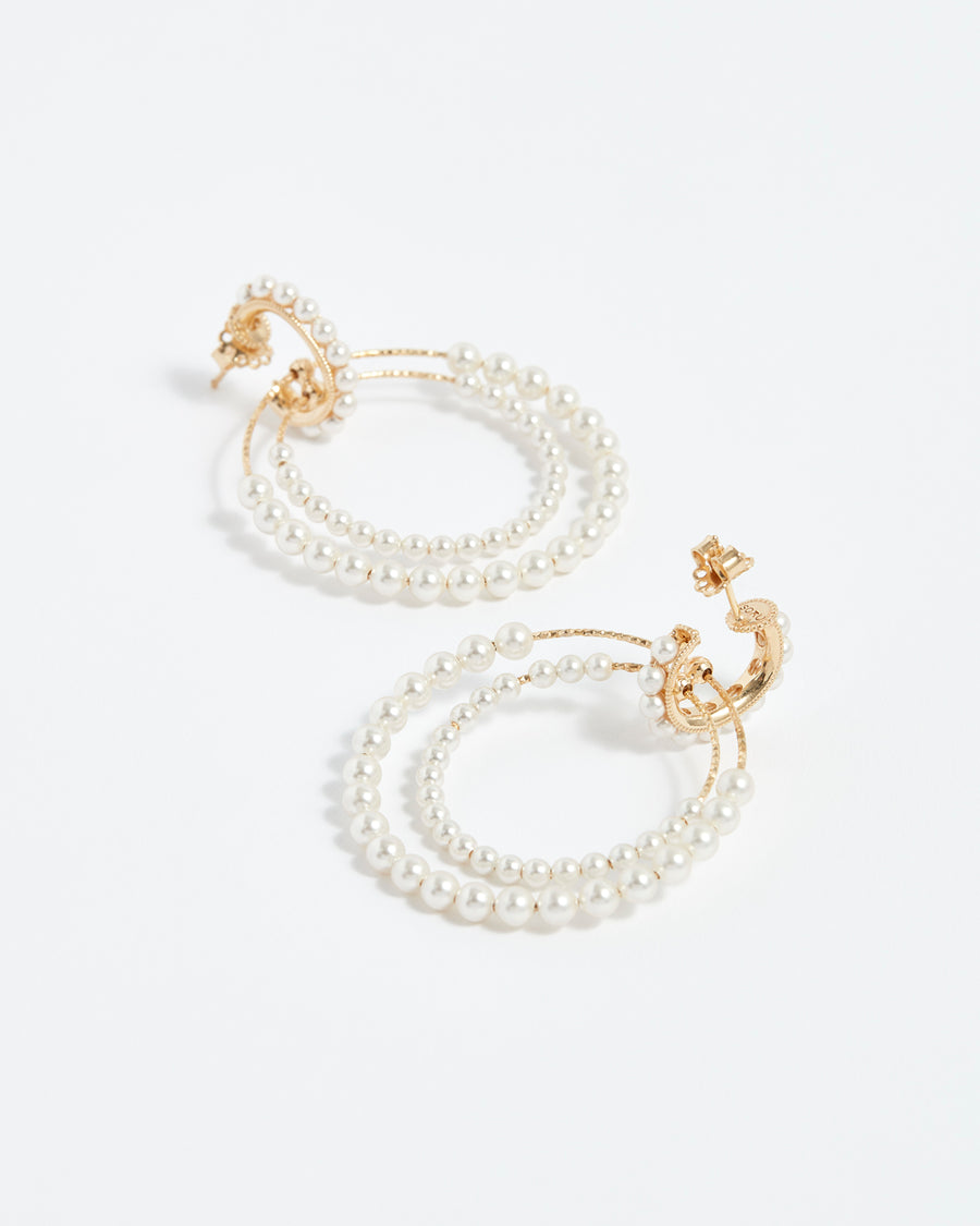 soru jewellery Valentina earrings, siciliana Swarovski pearl hoop