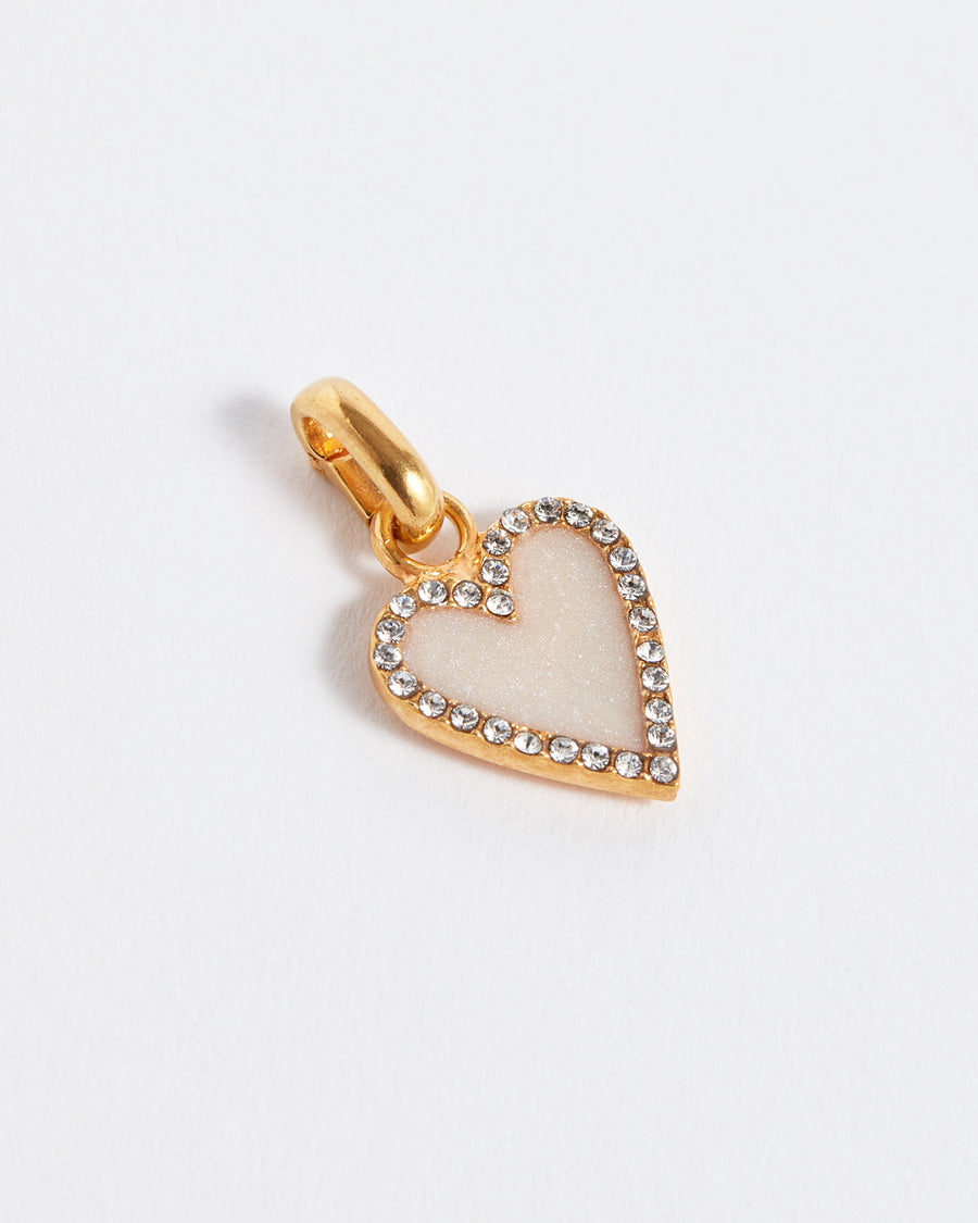 Soru Jewellery mini heart charm with crystal edge clipable charm for necklace chain
