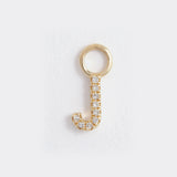letter j gold and diamond charm