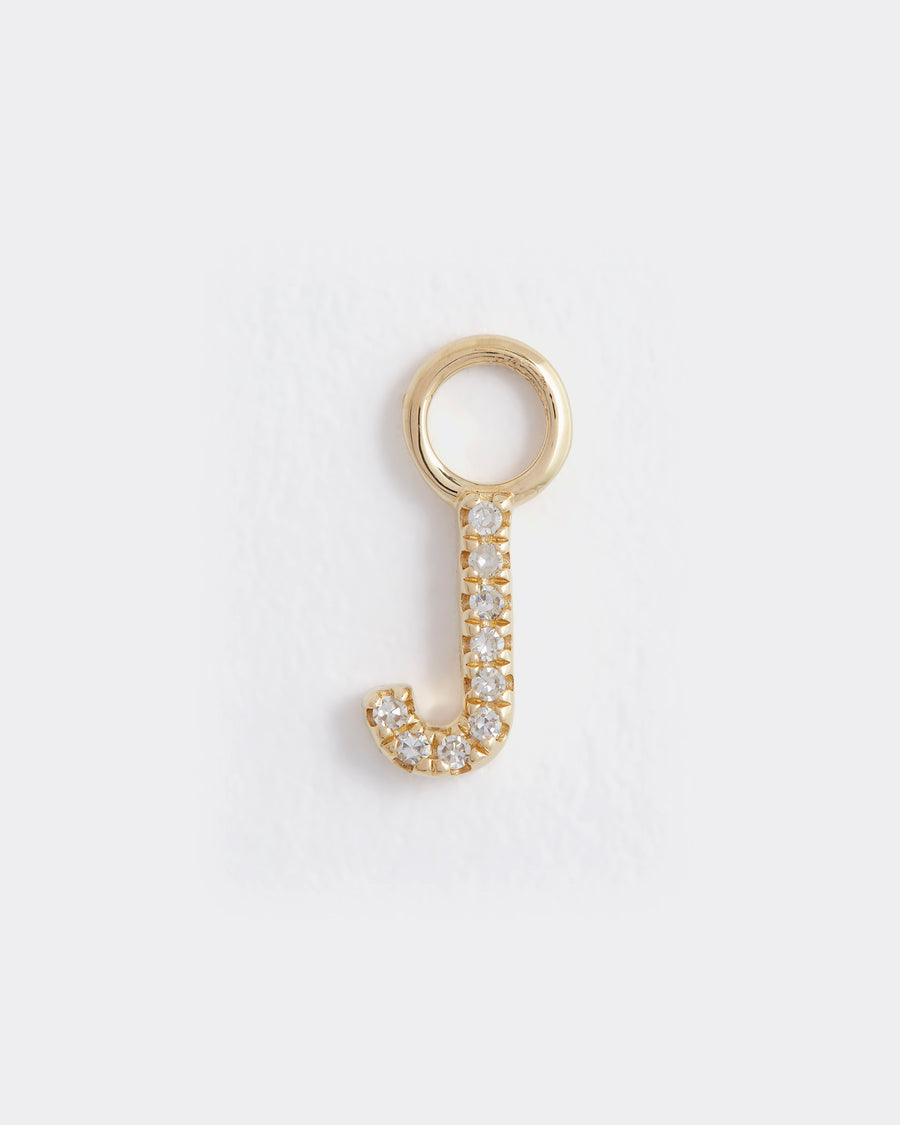 letter j gold and diamond charm