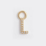 letter l gold and diamond charm