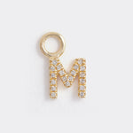 letter m gold and diamond charm