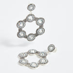 SORU CRYSTAL SILVER MINI HOOP EARRINGS