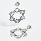 SORU CRYSTAL SILVER MINI HOOP EARRINGS