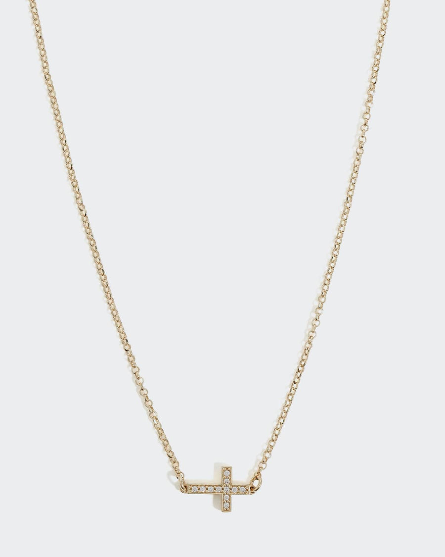 soru solid 9ct gold cross necklace