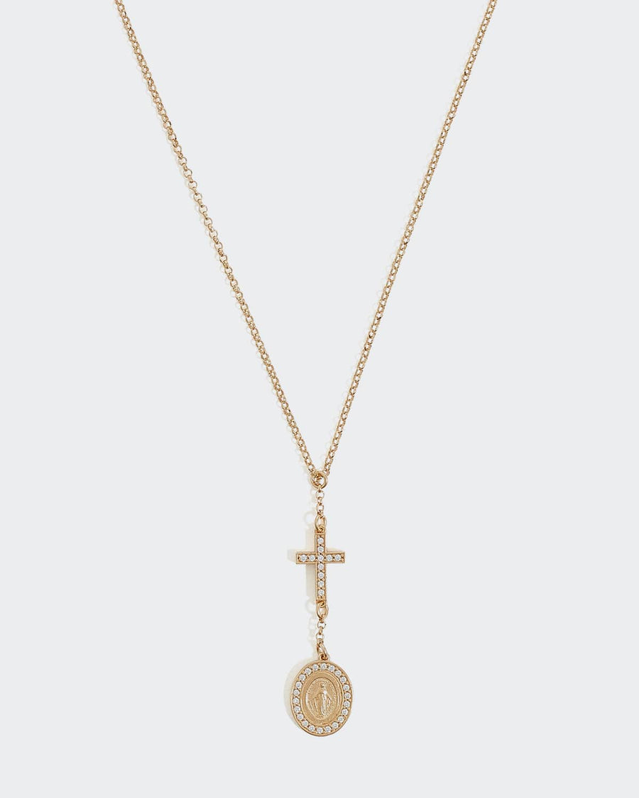 Rosary Medal|stainless Steel Catholic Rosary Necklace - Gold Ball Pendant  For Women