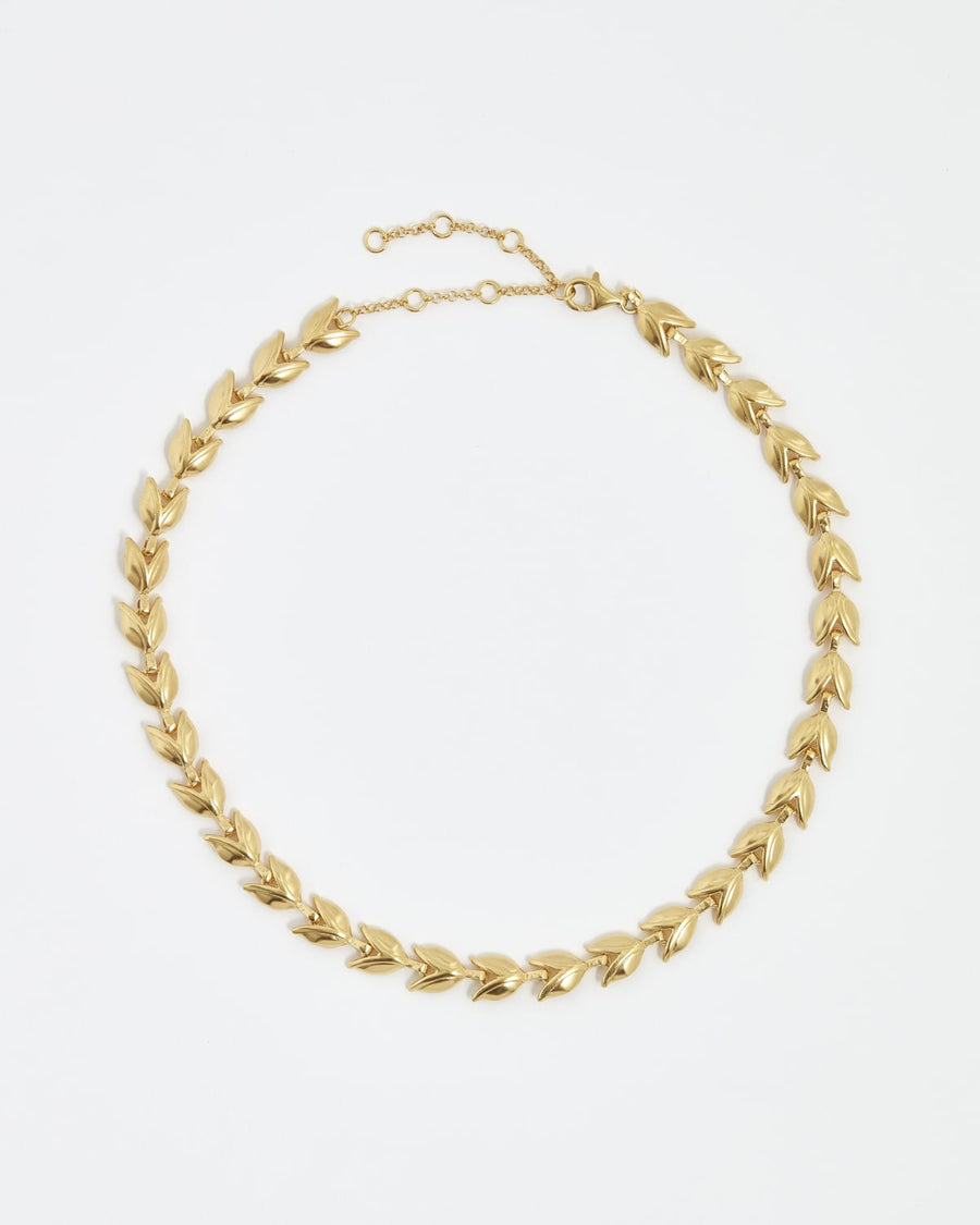 Soru Jewellery gold plated silver tulip link necklace 
