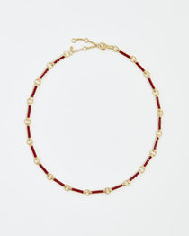 soru jewellery Linda necklace, delicate pearl and chain link necklace, treasures