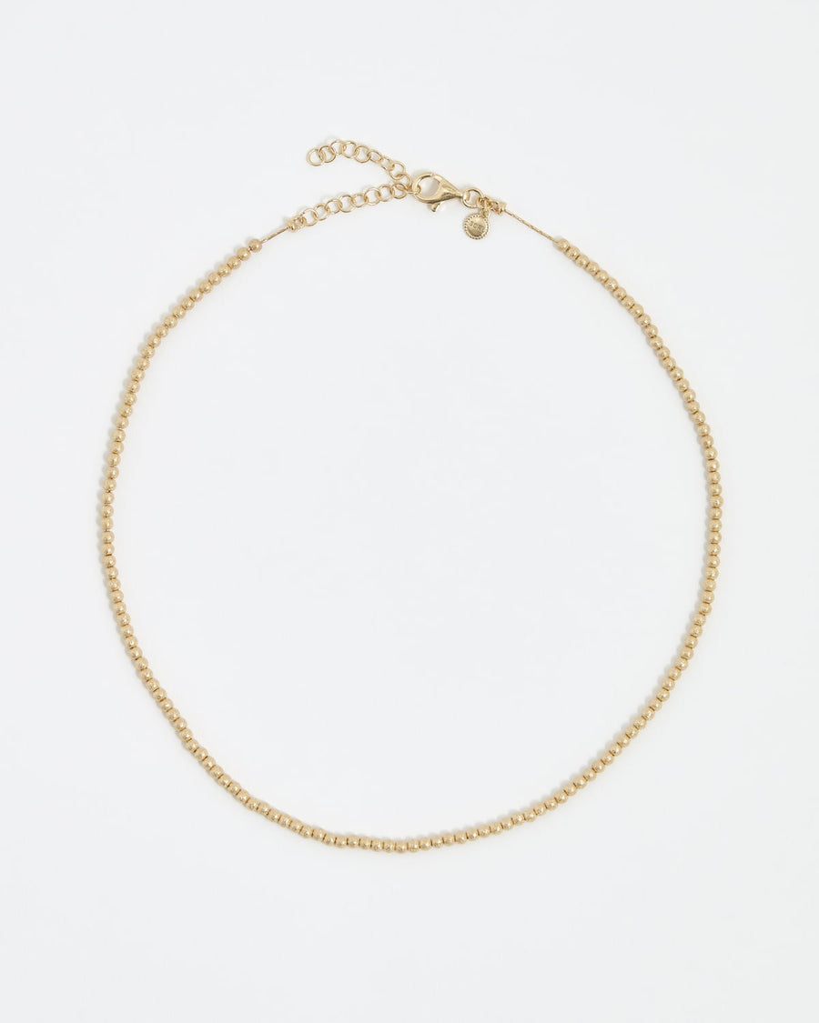 soru jewellery sandblast gold plated silver bead necklace