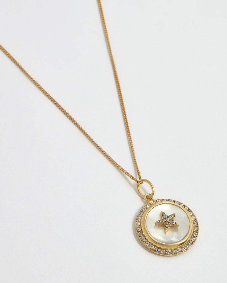 soru jewellery twilight mother of pearl star embellished necklace, mother of pearl star pendant
