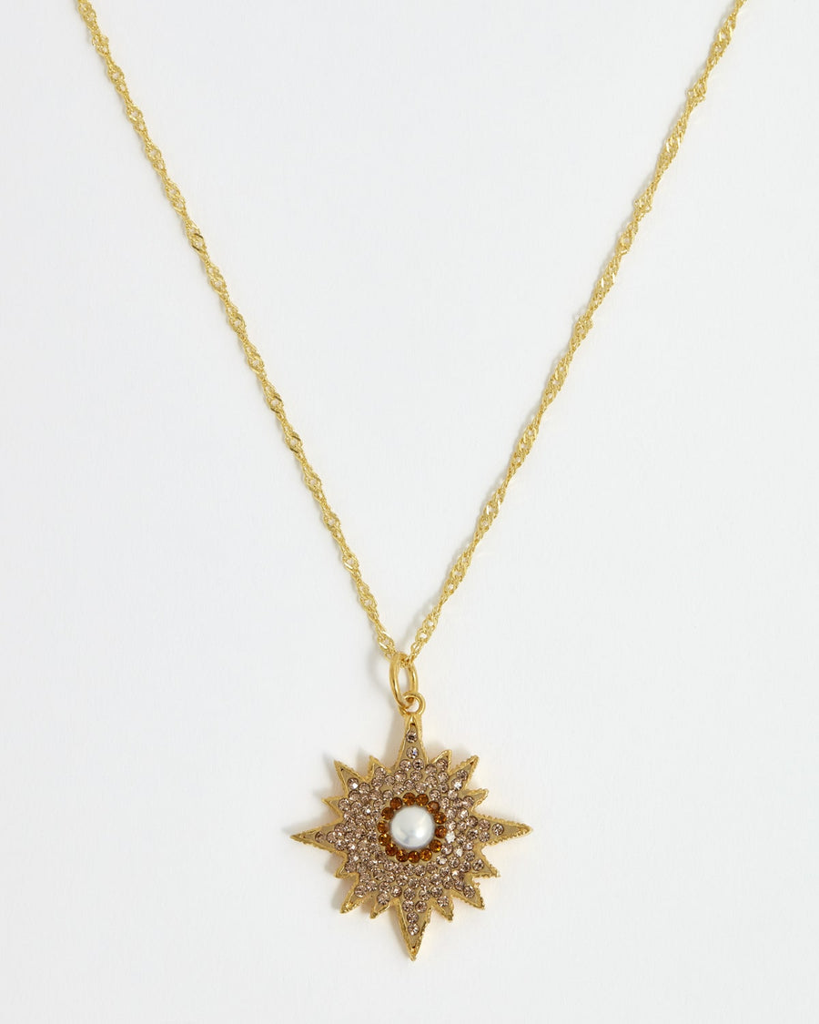 soru celestial supernove star pendant with pearl ad crystal embellishment