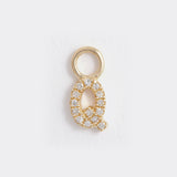 letter q gold and diamond charm
