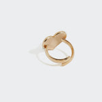 Back view of the Soru Jewellery gold etched heart ring with adjustable band 