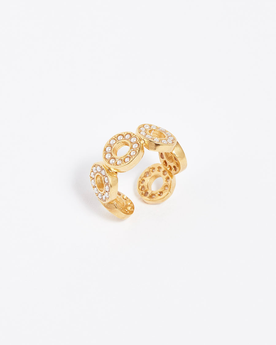 pearl gold circle ring Eternitas 