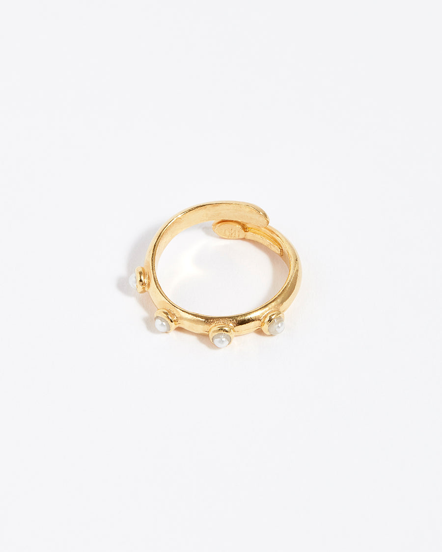 pearl Elba gold stacking ring soru jewellery