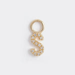 letter s gold and diamond charm