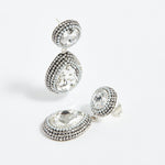 SORU silver crystal teardrop earrings
