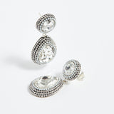 SORU silver crystal teardrop earrings