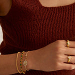 soru green crysal tennis bracelet with an organic finis set in gold plated silver